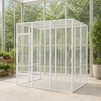 Cage et volière modulaires rectangulaires robustes à structure tissée serrée sans fermeture pour perroquets et oiseaux, abri extérieur pour animaux de compagnie
