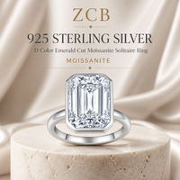 Bague Montre en Argent 925 Plaqué Platine avec Moissanite, Style Vintage, Sertissage à Griffes Rectangulaire, 3,6g Légère, Luxe Unisexe