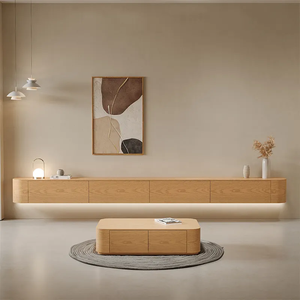 Mueble <span class=keywords><strong>de</strong></span> <span class=keywords><strong>TV</strong></span> Moderno y Sencillo <span class=keywords><strong>de</strong></span> Madera Maciza para Montar en la Pared y Juego <span class=keywords><strong>de</strong></span> Mesa <span class=keywords><strong>de</strong></span> Centro, Muebles <span class=keywords><strong>de</strong></span> Madera para Sala <span class=keywords><strong>de</strong></span> Estar - Product Image 2