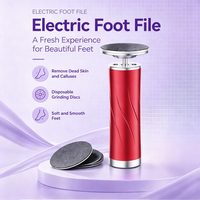 Lime électrique rouge pour pieds, anti-callosités, 800 tr/min, rechargeable USB, 2600 mAh, écran LED, outil de pédicure, soin des pieds, vente en gros OEM