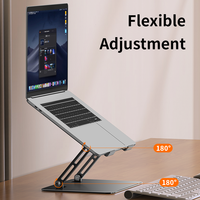 Penyangga Laptop Meja Laris Manis, Dapat Disesuaikan, Logam Hitam, untuk MacBook Air Pro, HP, Dell XPS, Lenovo, Semua Laptop