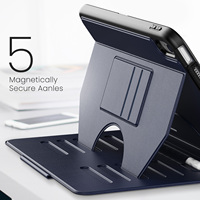 Étui avec fente pour carte pour iPad Air 5e/4e génération 10,9 pouces, support multi-angles, fente intégrée pour stylet, fonction veille/réveil automatique, coque de protection pour tablette