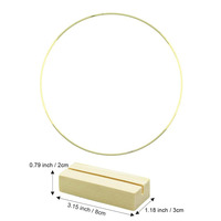 Guirlande circulaire en métal de 12 pouces avec anneaux pour décorations de table de mariage, anneaux ronds dorés, argentés et noirs avec support en bois