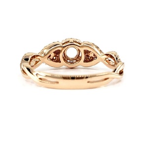 Bijoux fins sur mesure Logo laser personnalisé de qualité supérieure or rose 14 carats véritable diamant semi-monté bague de fiançailles de mariage pour les femmes - Product Image 3