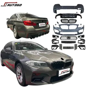 Yüksek kaliteli vücut kitleri BMW 5 serisi için F10 2010-2017 için değiştirin spor yarış M5 tarzı ön + arka tampon assy ızgara etek