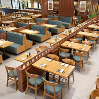 Ensemble de table à manger de luxe en bois moderne tout en bois et métal Tables 6 places avec 6 chaises Ensembles de meubles de restaurant