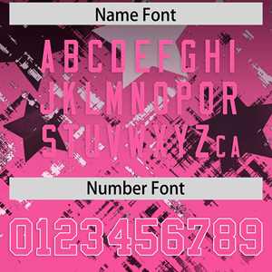 Maillot de football américain personnalisé noir et rose avec dégradé d'étoiles - Product Image 4