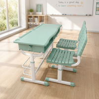 Ensemble de bureau et chaise d'étude pour enfants réglables et modernes, mobilier scolaire ergonomique avec rangement pour les salles de classe primaires