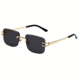 Gafas de Sol Personalizadas con Logotipo 2025, Lentes con Bordes Cortados para Hombre y Mujer, Protección UV400, Montura Cuadrada sin Aro, Gafas de Sol de Lujo - Product Image 2