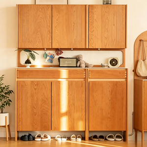 Armoire à chaussures multifonctionnelle en bois massif, design moderne et simple, montage mural, <span class=keywords><strong>entrée</strong></span> de <span class=keywords><strong>maison</strong></span>, grande capacité - Product Image 1