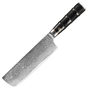 Coltello Nakiri da cucina giapponese in acciaio damasco VG10 da 7 pollici con taglio quotidiano