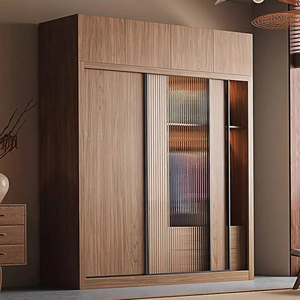 Armoire en bois personnalisée VEYAS, durable, résistante à l'humidité, pour maison moderne, grande capacité de rangement, tiroirs élégants, porte coulissante - Product Image 2