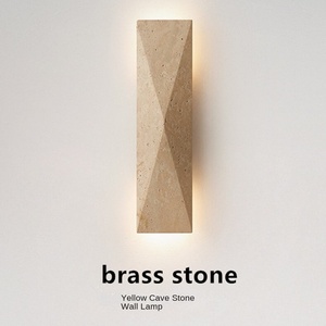 โคมไฟ LED ติดผนังลายหินอ่อนธรรมชาติ, โคมไฟ LED ตกแต่งร้านกาแฟโรงแรมโคมไฟทางเข้าโรงแรมกันน้ำร่างกายสแตนเลสพลังงานแสงอาทิตย์ - Product Image 2