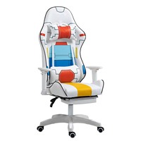 Chaise de jeu décontractée pour e-sport, édition anime japonaise, en cuir, style course, avec repose-pieds