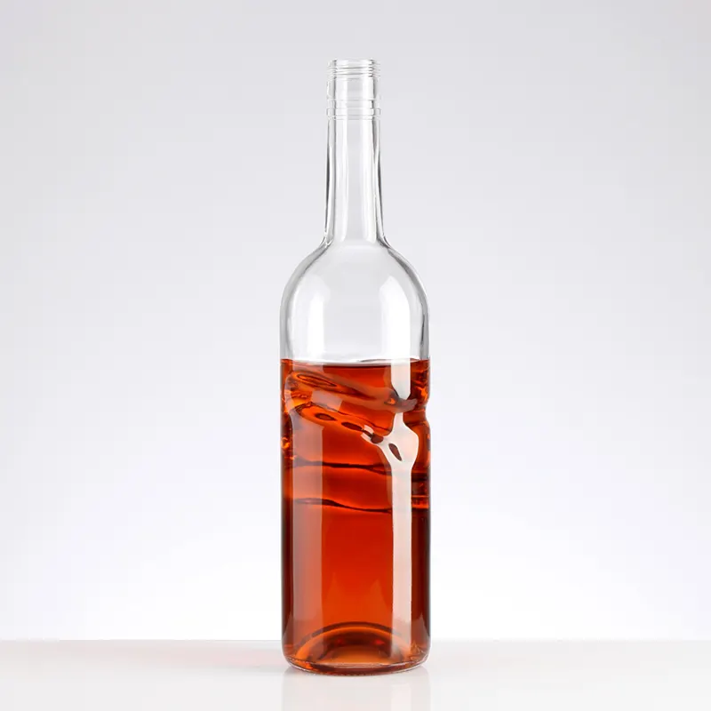 ใส500มิลลิลิตร750มิลลิลิตรบอร์โดแบนด้านล่างแก้วขวดไวน์ที่มีฝาปิด