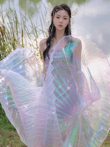 Alas de Ángel Transparentes Multicolores con Luces LED Unisex, Accesorio de Actuación <span class=keywords><strong>para</strong></span> Danza del Vientre y Otras Formas de Arte - Product Image 4