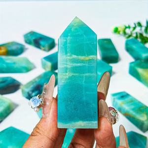 Tour de cristal de pierre précieuse de guérison en gros, tour de calcite bleue des Caraïbes de haute qualité pour la guérison, cadeau - Product Image 4