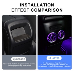 Navihua para Benz Clase A, CLA, GLA, Clase B 2012-2018, Actualización de Luces Ambientales en la Salida de Aire del Asiento Trasero, Control de Luces, Puerto USB, Puerto Tipo-C - Product Image 5