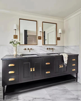 Vermonhouzz Installation facile Armoire de cuisine de luxe bicolore Quincaillerie en marbre pour une utilisation dans les cuisines de maisons de luxe