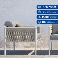 Ensemble de meubles d'extérieur minimalistes de luxe en rotin PE résistant aux intempéries et aux UV pour porche et terrasse, canapés de jardin, canapé d'extérieur