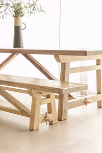 Banco de Comedor Rústico Moderno de Madera Maciza Premium, Asientos Interiores para Uso en Hoteles, Cocina, Comedor, Entrada, Pasillo, Tamaño Personalizado - Product Image 3