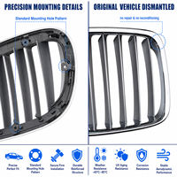Untuk BMW E84 X1 Grille Depan Kidney Frame Chrome Vertikal Slat Grill Pengganti 2009-2015 SDrive XDrive 18i 20i 28i Pemasangan Langsung