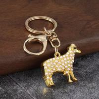 Nouvel Arrivage Porte-clés Agneau en Strass, Charm de Sac Animal Mignon, Porte-clés de Voiture Créatif, Petit Cadeau Exquis, Vente en Gros, Tendance