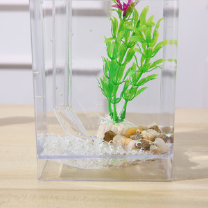 Mini Pecera Rectangular de Plástico Transparente para Escritorio, Acuario DIY para Decoración de Oficina - Product Image 1