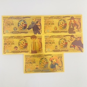 En gros, billets <span class=keywords><strong>de</strong></span> banque à feuille d'or et pièces commémoratives sur le thème <span class=keywords><strong>de</strong></span> l'anime japonais Spy Play House, plaqués or 24K - Product Image 1