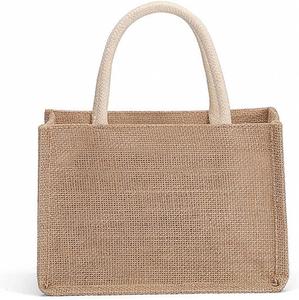 Factory Wholesale Custom Made Printing Waterproof <b>Foldable</b> Reusable Solid Color Burlap Women's Tote <b>Bags</b> for <b>Beach</b> - Product Image 1