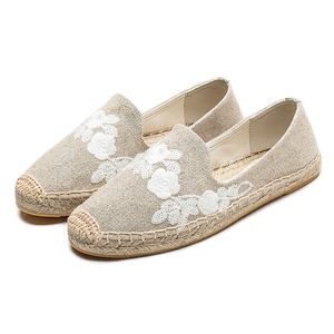 Mocasines de Lino Transpirables para <span class=keywords><strong>Mujer</strong></span> con Bordado Floral, Zapatos Casuales Sin Cordones para el Trabajo Diario, Vacaciones, Calzado Femenino - Product Image 3