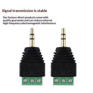 工場卸売 3.5mm はんだ不要 金メッキプラグ ステレオヘッドセット オス・メス オーディオコネクタ端子 - Product Image 2