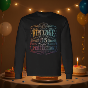 Camiseta promocional de manga larga de edición limitada vintage de 1970 para el 55.º cumpleaños, para personas de 55 años - Product Image 2