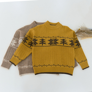 Fourniture d'usine Flocon de neige Pin Arbre Élément d'hiver Motif <span class=keywords><strong>Pull</strong></span> en tricot Chandails pour garçons - Product Image 2
