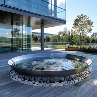 Großer Edelstahls piegel im Freien Fertige moderne Kunst Garten Dekor Wasserschale Brunnen für Pool Dekor