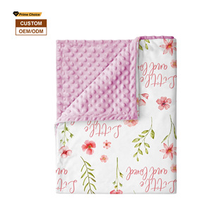 Vente en gros de couvertures de sécurité pour bébés nouveau-nés, personnalisées, imprimées, de qualité supérieure, super douces, en tissu <span class=keywords><strong>minky</strong></span> à pois - Product Image 1