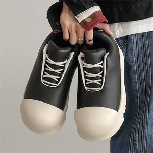 Zapatos de Otoño 2024 de Punta Redonda y Caña Baja con Parte Superior de Cuero Grueso, Suelas Gruesas y Elevadas, Zapatos Deportivos Casuales de Moda para Parejas - Product Image 1