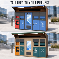 Station de tri des déchets par recyclage inversé intelligente avec système de récompense pour le retour des bouteilles et comptage automatique pour le recyclage public.
