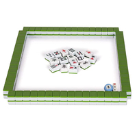 Ubin Mahjong Amerika Mewah Motif Cangkang Kura-kura Resin UV Mini Portabel 4-Pemain Tahan Air Tahan Lama Pengisian Daya USB Baja Tahan Karat