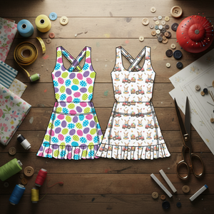 Abito Estivo per Bambine con Spalline Regolabili Stile Pasquale Abbigliamento per Yoga e Tennis per Bambini Stampa Personalizzata Abbigliamento Sportivo per Bambini di Alta Qualità - Product Image 1