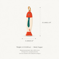 Hongntong AC-429 Nouveau design Breloques en émail en forme de poisson, mignonnes et délicates, très demandées pour la création de bijoux DIY et de porte-clés