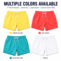 Short de bain personnalisé pour homme, 5 pouces, séchage rapide, léger, polyester, couleurs personnalisées, OEM, short de plage