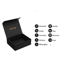 Carton recyclable avec logo personnalisé grande boîte pliable à aimant rigide boîtes d'emballage faites à la main pliable noir à fermeture magnétique