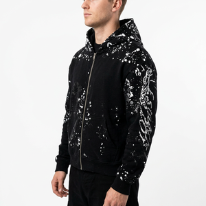 Ropa de Diseñador de Alta Calidad, Sudadera con Capucha y Cremallera para Hombre, Estilo Urbano, Estampado Digital, Bolsillos, Nailon/Algodón - Product Image 3