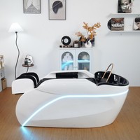 Lit de lavage électrique de luxe avec circulation d'eau et chauffe-eau, lit de spa capillaire, chaise de lavage de cheveux, chaise-lit de massage pour shampoing
