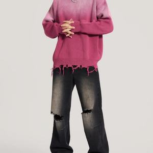 Suéter de Hombre con Cuello Redondo, Lavado y Decolorado al Sol, Personalizado con Logotipo, Venta al Por Mayor de Fabricantes - Product Image 2