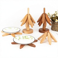 Sous-verre isolant en bois de noyer noir CNC, sous-plat anti-brûlure, ornements de table en bois, pièces usinées CNC en bois