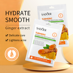 Masque facial en feuille SADOER hydratant, lissant, apaisant, soin délicat, curcuma naturel, antioxydant, vente en gros - Product Image 2
