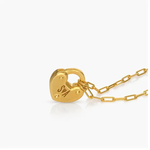 Inspired stainless High quality stainless steel heart-lock necklace gold plated and silver plated exquisite - for party wait