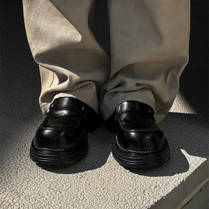 Nouvelles Chaussures Décontractées pour Homme, Style Business Casual, Mocassins Chunky Antidérapants, Amortissants, Légers, Rehaussantes, à Enfiler, Type Derby à Bout Large - Product Image 3